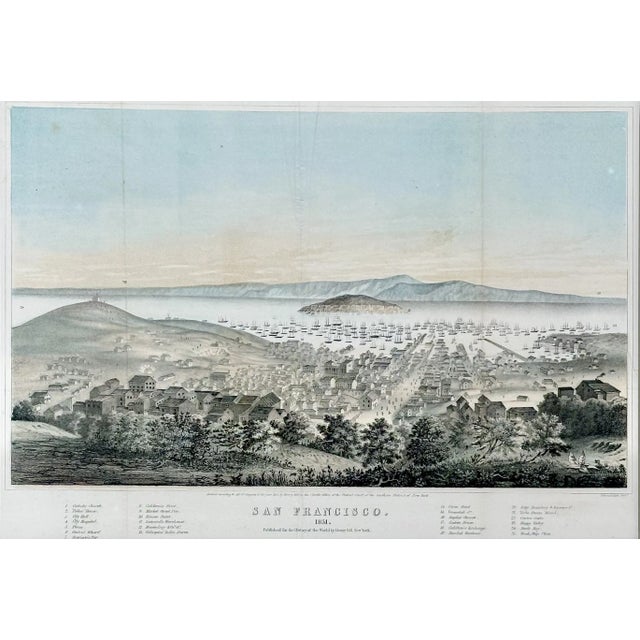 Illustration 1851 San Francisco Original Lithograph by T. Sinclair, Framed For Sale - Image 3 of 7