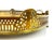 Elegant French gilt brass tray with a finely pierced gallery rim featuring repeating geometric and foliate motifs,...