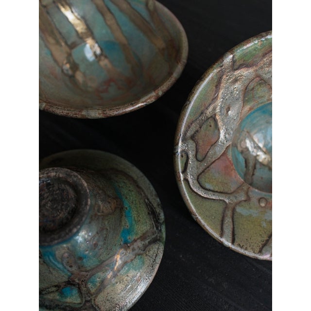 Ceramic Vintage Modernist Abstract Hand-Thrown Ceramic Bowls, 1990s, Set of 3 For Sale - Image 7 of 13