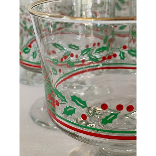 1980’s Libbey Glass for Arby’s “Holly Berry” Christmas Dessert Glasses