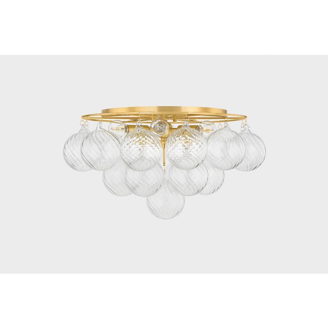 Mitzi Mitzi Mimi 22.5 in. 6 Light Close-to-Ceiling in Aged Brass Finish For Sale - Image 4 of 11