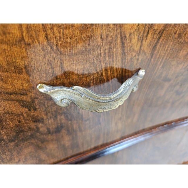 Chippendale Dressing Table in Walnut Burl and Brass, 1940 For Sale - Image 12 of 18