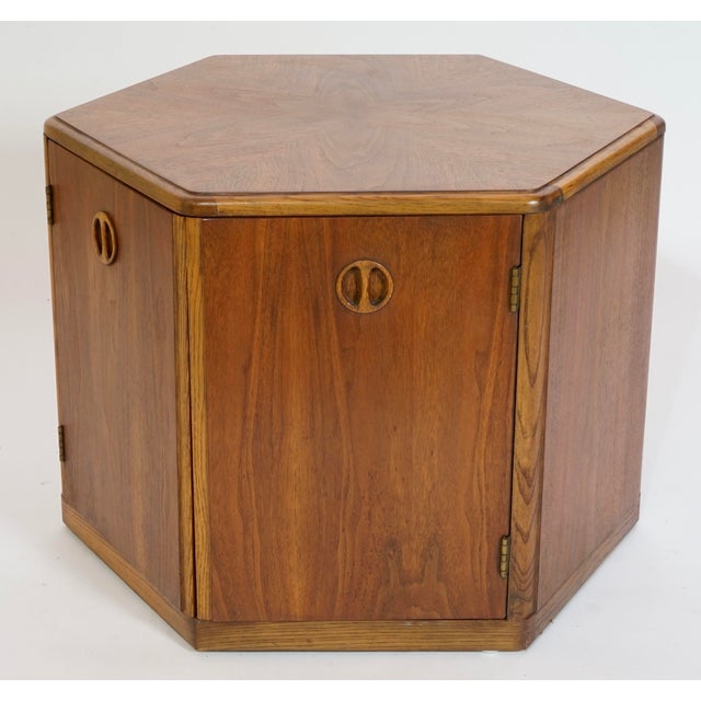 1960s Lane Walnut Hexagon Side Table Mid Century Modern For Sale In Miami - Image 6 of 12