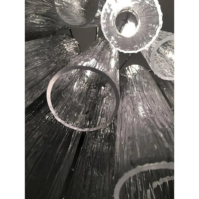 Murano Glass Sputnik Chandelier with corteccia Italian Glass Daimeter 60 cm = 23.6" Metal frame in kromo and all clear...