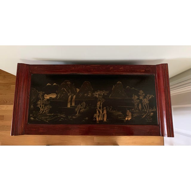 1990s Vintage Chinoiserie Chest With Brass Lock For Sale - Image 12 of 18