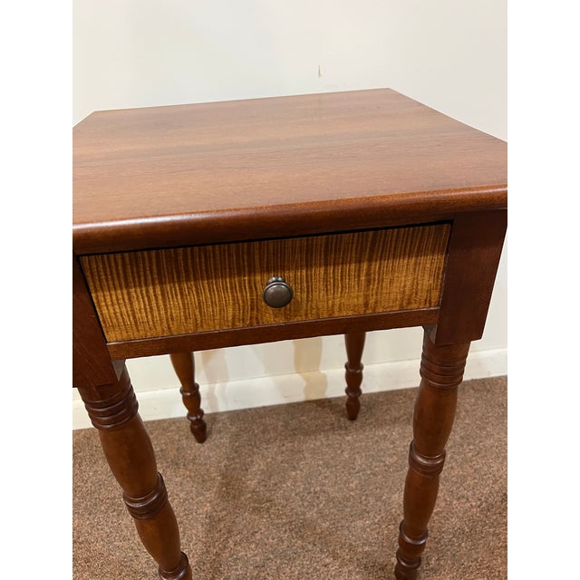 Mid 19th Century Mid 19th Century American Sheraton Tiger Maple and Cherry One Drawer Stand For Sale - Image 5 of 9