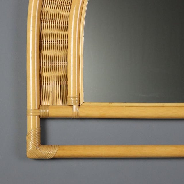 Vintage Bamboo Wall Mirror, 1980s For Sale - Image 6 of 9