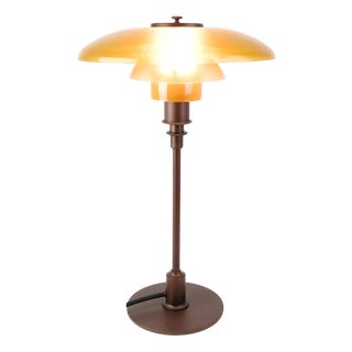 PH 3 2 Table Lamp with Amber Shades by Poul Henningsen for Louis Poulsen, 1930s For Sale