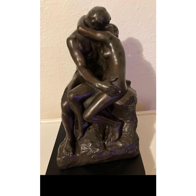 1950s 1950s Large Bonded Bronze "The Kiss" Sculpture After Auguste Rodin - Reproduction For Sale - Image 5 of 8