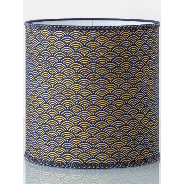 Red Vintage Delft Imari Ceramic Table Lamps, New Japanese Block Print Lampshades, Set of 2 For Sale - Image 8 of 18