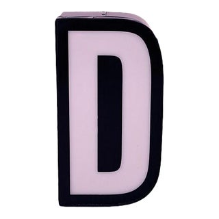 Vintage Black and White Sign Letter D For Sale