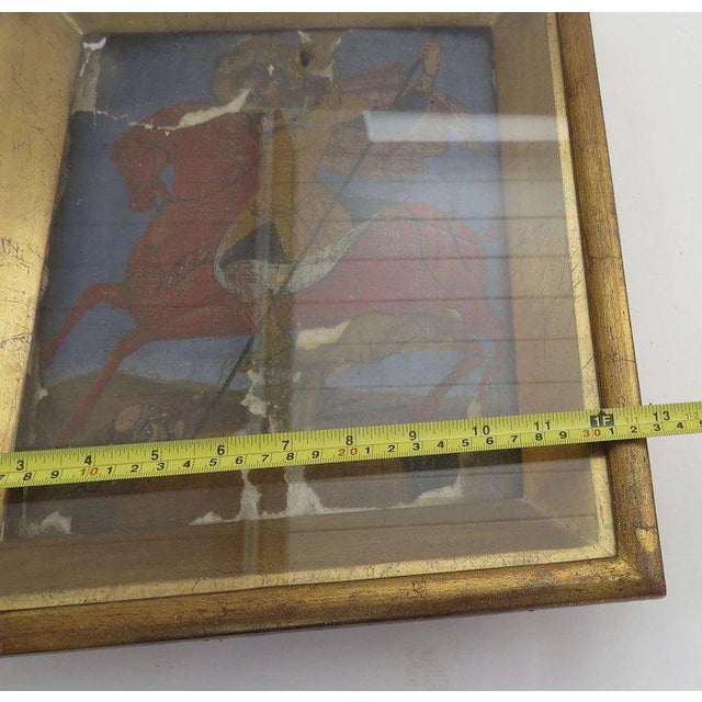 Antique Spanish Horseback Rider Gesso Painting, Framed For Sale In Denver - Image 6 of 8