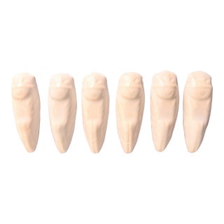 Vintage Ceramic Cigale/Cicada Knife Rests From Poterie Les Cyclades, Anduze, France--Set of 6 For Sale