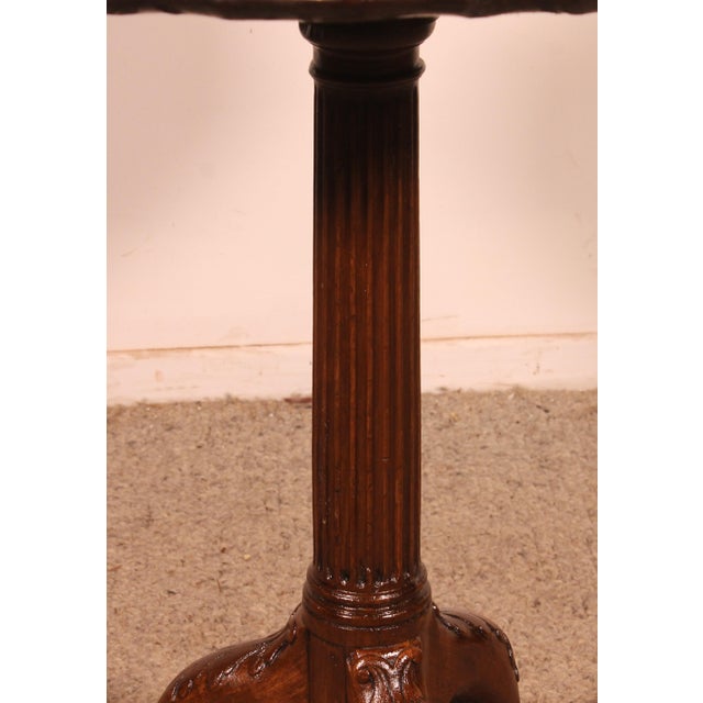 19th Century Mahogany Side Table with Carved Top For Sale - Image 6 of 11
