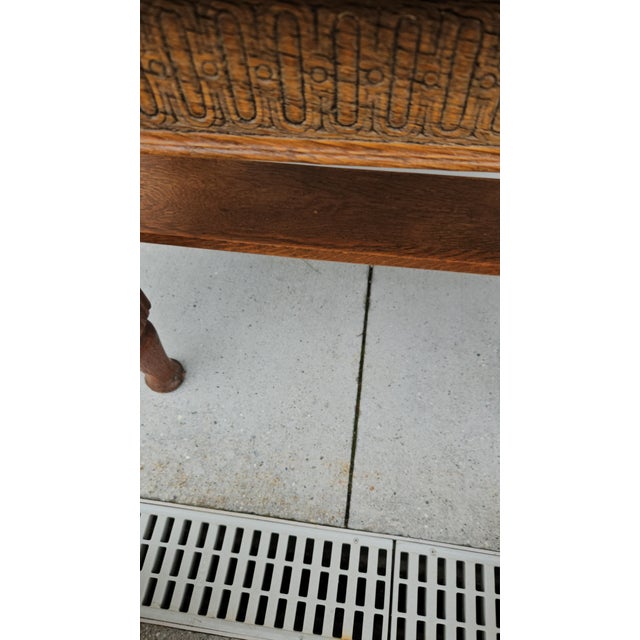 Antique Diminutive Oak Writing Desk For Sale - Image 11 of 16