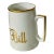 Vintage White & Gold Ceramic Mug For Sale