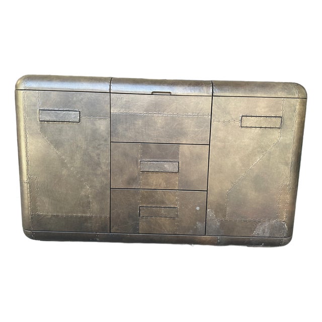 2018 Timothy Oulton Hudson Leather Bar Cabinet For Sale