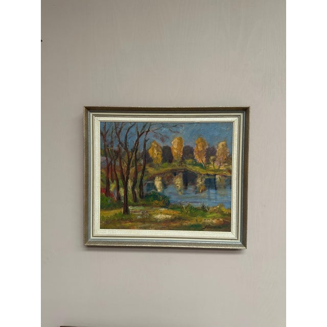 Skänstod, Autumn Landscape, 1948, Oil on Panel, Framed For Sale - Image 4 of 11