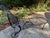 recently sandblasted, to bare metal, primed and painted with specialized outdoor paint. finish is semi-gloss black, no...