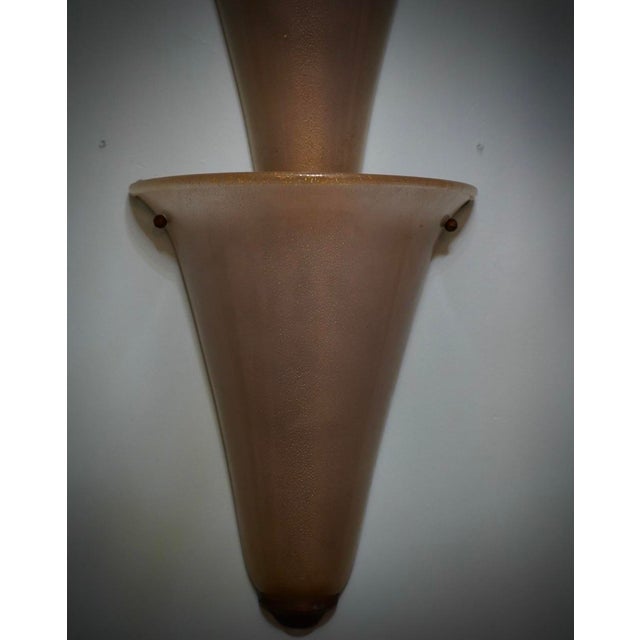 Gold Murano Art Glass and Brass Wall Light, 1990 For Sale - Image 8 of 10