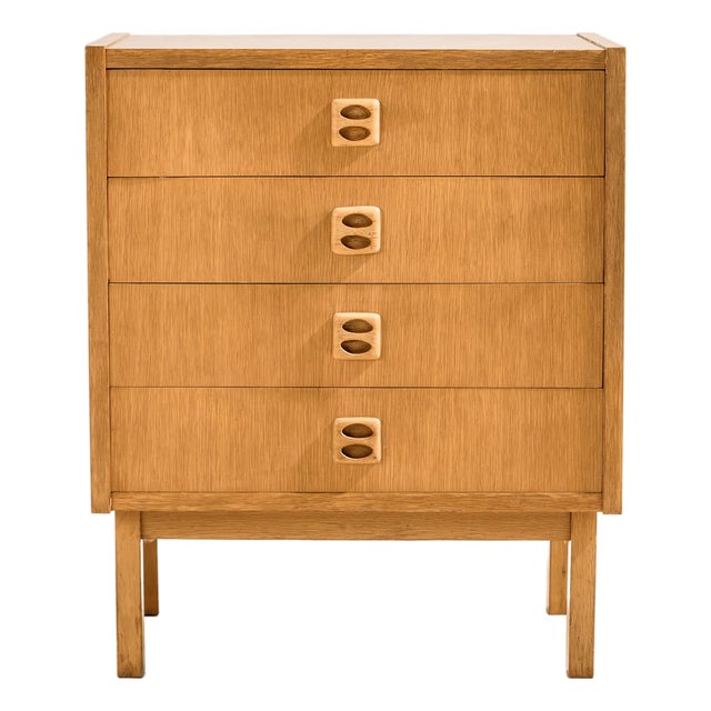 Vintage Oak Dresser with Four Drawers, 1960s For Sale