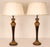 Vintage French Table Lamps Pair – Brown Gold Baroque Décor Lighting 1980s For Sale - Image 4 of 9