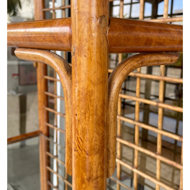Wood Palm Beach Regency Style Pagoda Shape Bamboo Etagere For Sale - Image 7 of 9