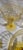 Add a cheerful pop of vintage color to your table with this beautiful set of five yellow Depression glass champagne coupes...
