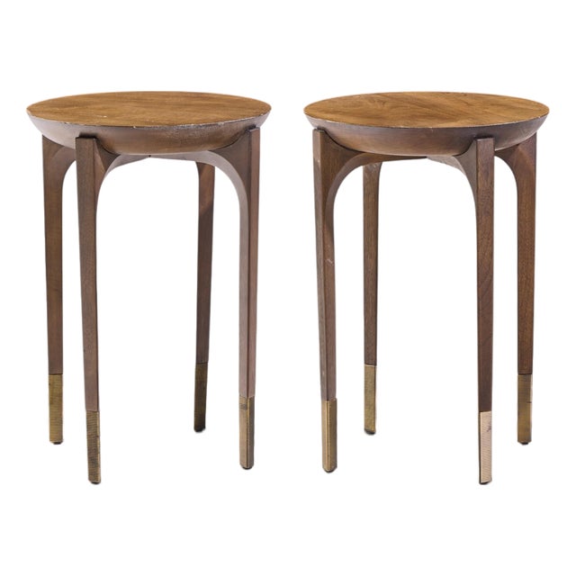 Kara Mann for Baker Milling Road Cradle End Tables - Pair For Sale