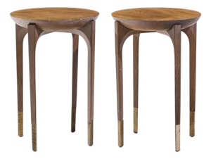 Kara Mann for Baker Milling Road Cradle End Tables - Pair