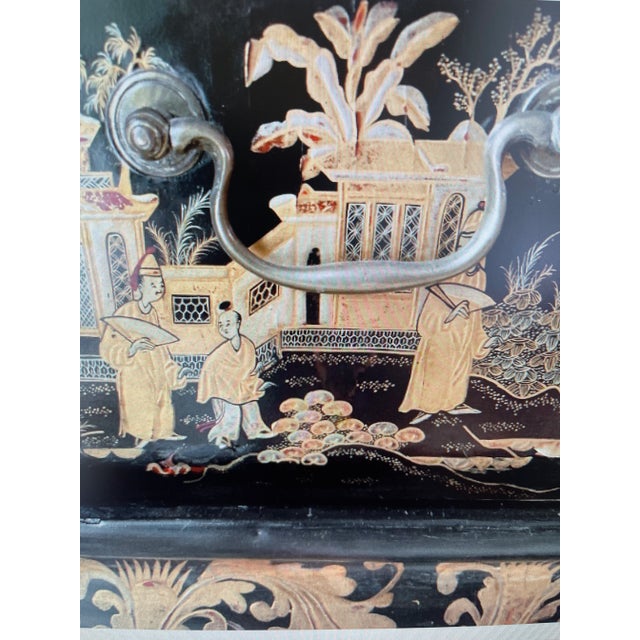 Early 19th Century Antique English Chinoiserie Ladies Writing Desk, Tea Bar , Vanity , Journaling Altar, Entry Hall Table For Sale - Image 5 of 6