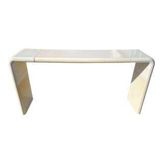 1970s Space Age Modern White Umbo Console Table For Sale