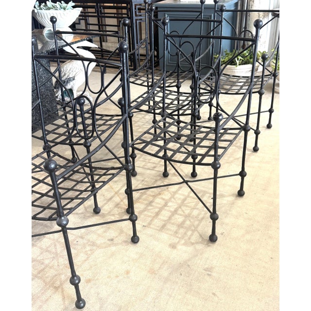 Set of Six Italian Wrought Iron Armchairs, Attributed to Mario Papperzini, 1960s For Sale - Image 12 of 18