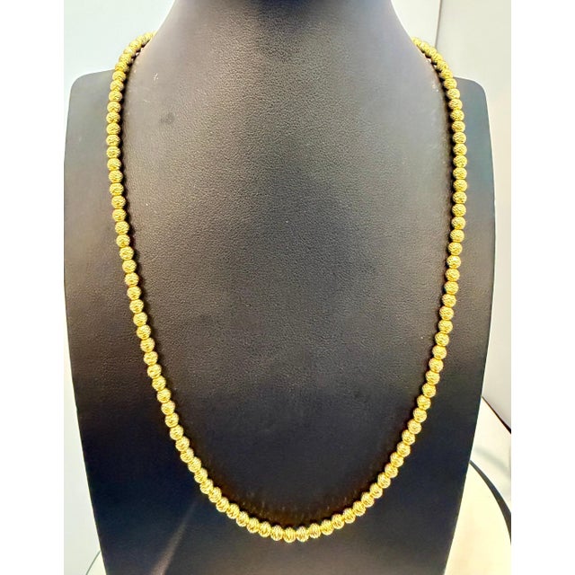 Vintage 18 Karat Yellow Gold 11 Gm, Ball Chain Necklace, 19 Inch Adjustable For Sale - Image 9 of 18