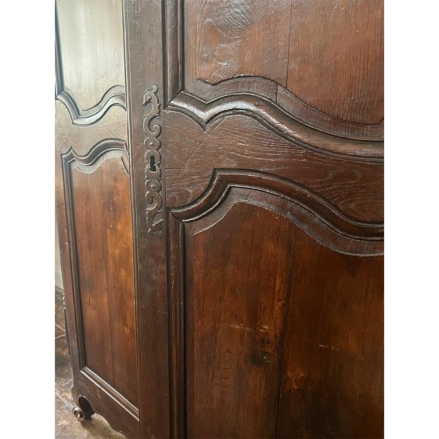 French 19th Century French Carved Oak Armoire For Sale - Image 3 of 5