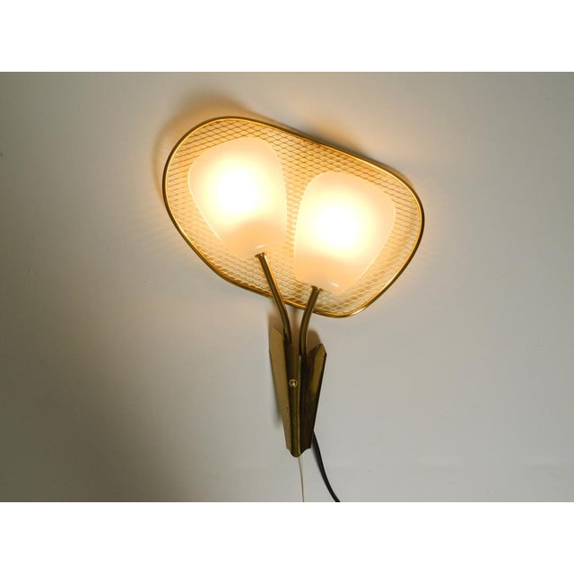 Large Mid-Century Modern Expanded Metal Wall Lamps with Acrylic Glass Shades, 1950s, Set of 2 For Sale - Image 4 of 18