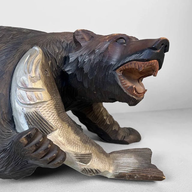 Wooden Hokkaido Kibori Kuma Bear, Japan, 1920s For Sale - Image 3 of 13