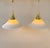 Gold Pendant Lights in Brass and Opaline Glass from Limburg, Germany, 1970, Set of 2 For Sale - Image 8 of 8