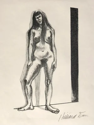1970s Hilliard Dean Female Nude Lithograph