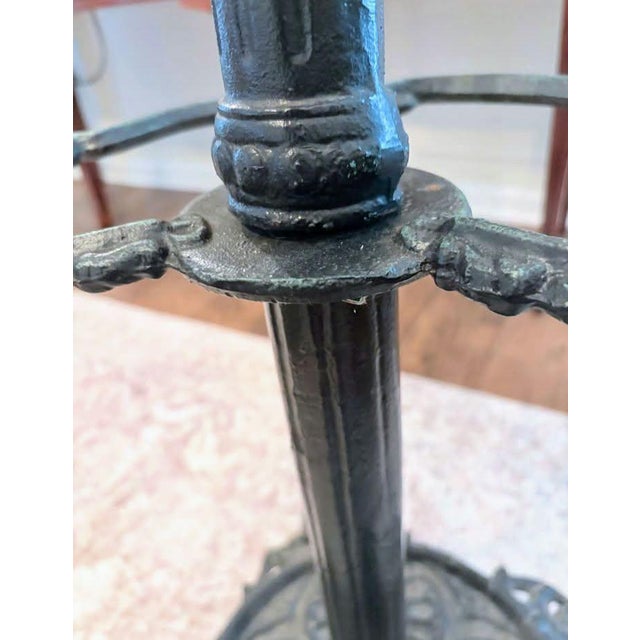 Metal Make a Grand First Impression: Rare Antique Victorian Cast Iron Hall Tree For Sale - Image 7 of 8