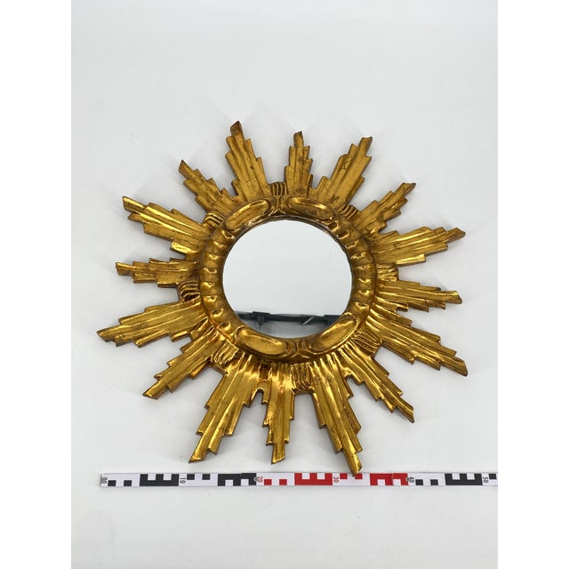 Gilded Wooden Sun Mirror For Sale - Image 10 of 11