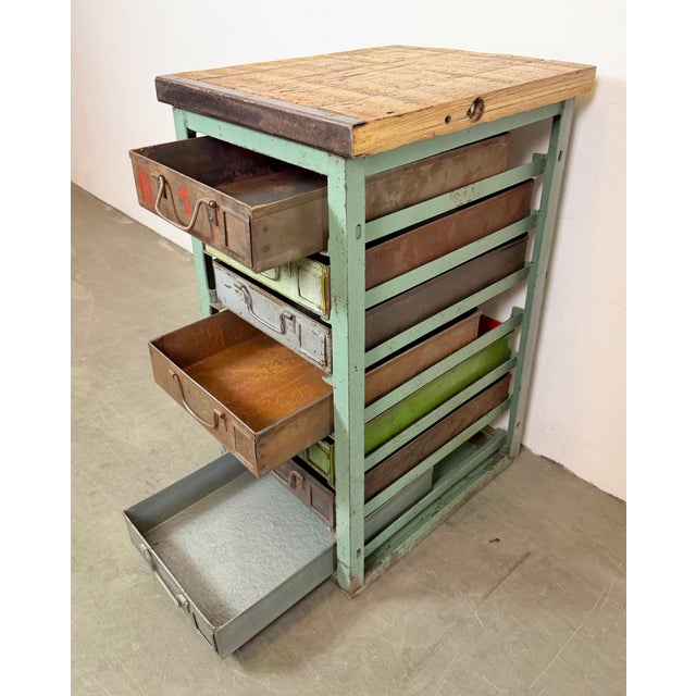 Vintage Industrial Iron Chest of Drawers, 1950s For Sale - Image 14 of 15