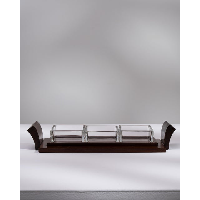 1930s France Art Deco Brown Wood Tray For Sale - Image 9 of 15