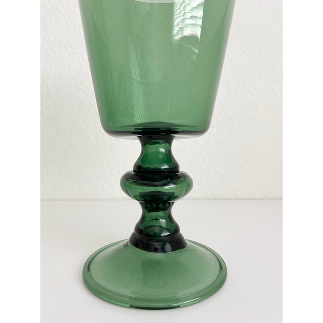 Early 20th Century Large Italian Glass Pedestal Vase For Sale - Image 5 of 6
