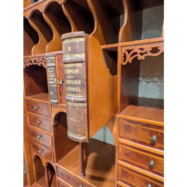 Maitland - Smith 1980s George III-Style Burr Wood Secretry With Mirrored Doors and Fitted Interior For Sale - Image 4 of 16