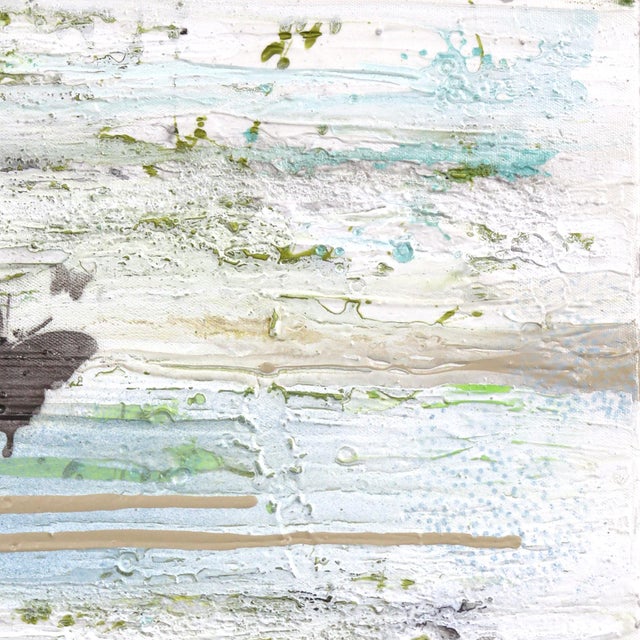 Abstract Sweet Butterflies - Abstract Skinny Tall Textural Mixed Media Painting on Canvas Original Artwork by Amber Goldhammer For Sale - Image 3 of 9