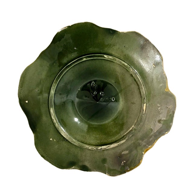 Pair of Antique French Ironstone Majolica Oyster Dishes by Faïencerie De Longchamp For Sale In San Francisco - Image 6 of 10