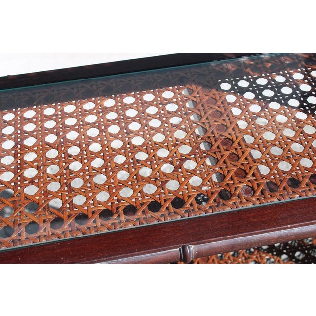 1960s Rounded Bookcase Shelf in Wood and Straw, Italy, 1960s For Sale - Image 5 of 18