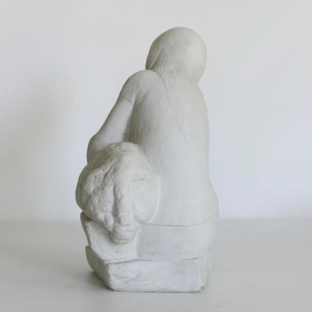 Girl with Lamb Sculpture in Stoneware, 1890s For Sale - Image 5 of 10