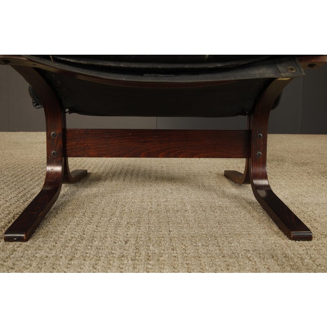 Vintage Mid-Century Norwegian Rosewood "Siesta" Leather Sling Lounge Chair, by Ingmar Relling for Westnofa For Sale - Image 12 of 16